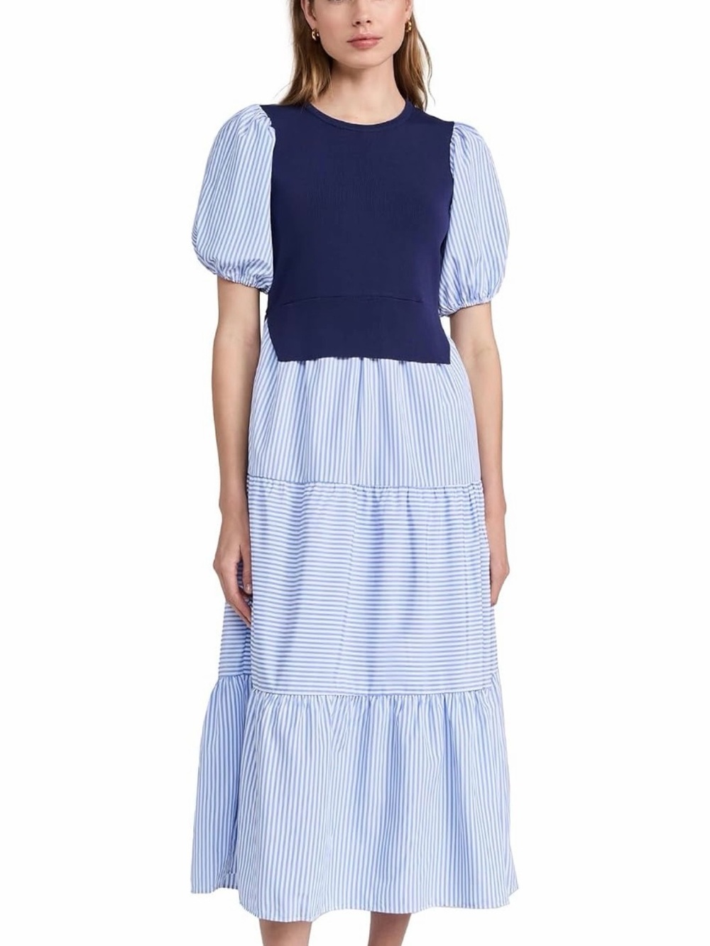 English Factory Women's Striped Mixed Media Dress size S